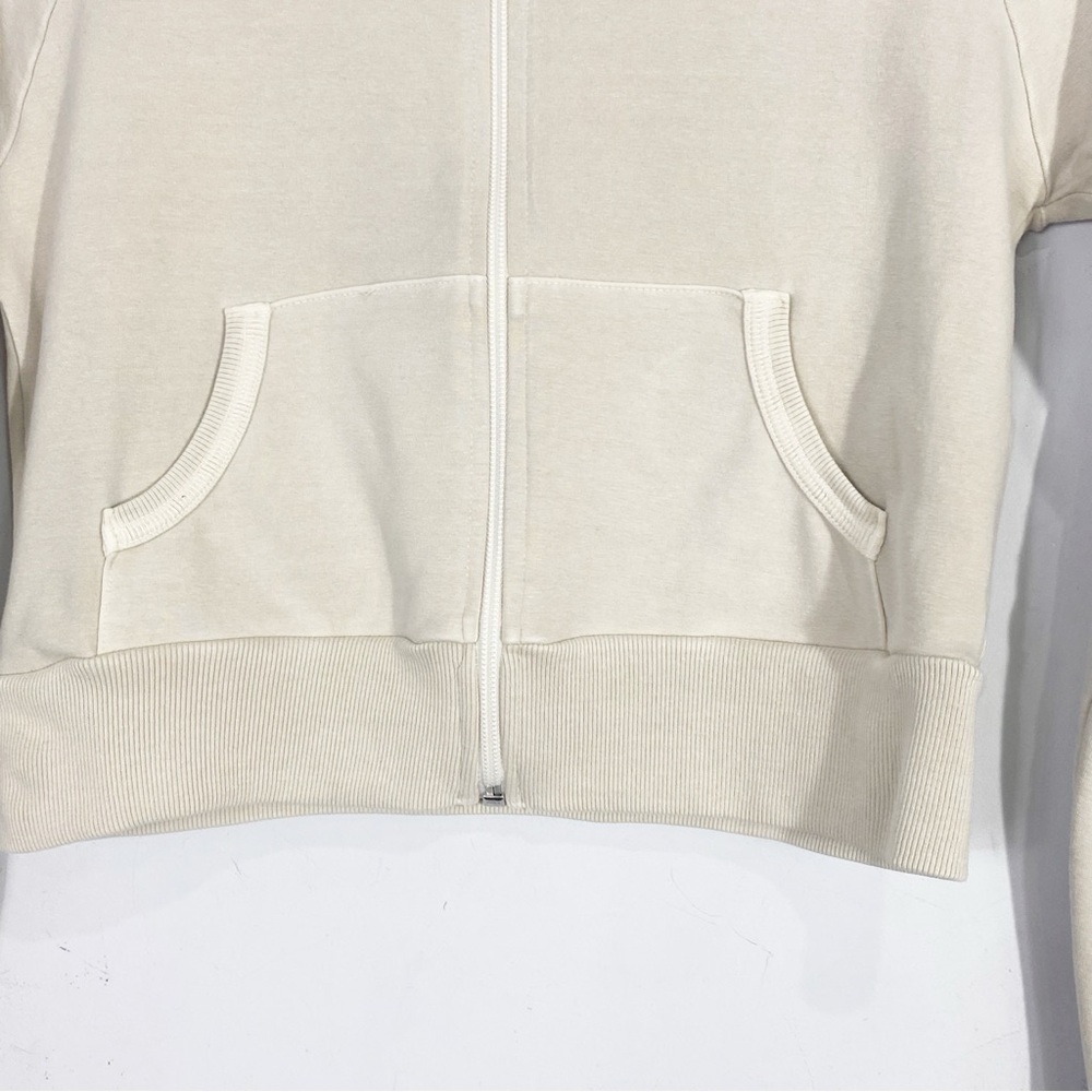 SKIMS Cream Cropped Zip Jacket - Picture 8 of 12